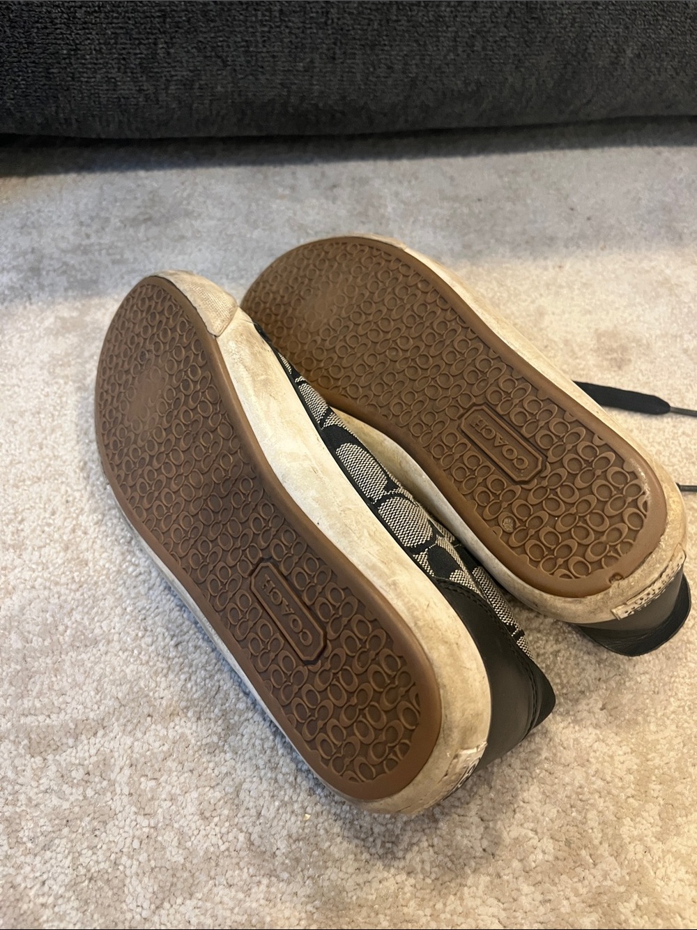 Coach Black & Cream Logo Canvas Sneakers size 6 style Q106 - Picture 5 of 6